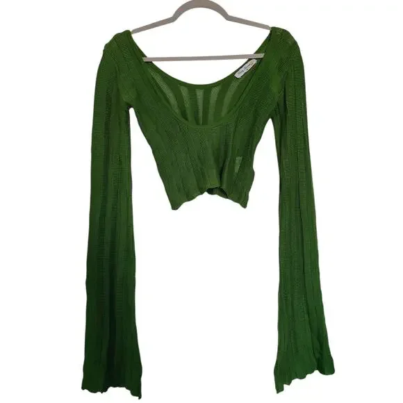 Heavy Manners Little Miss Cozy Knit Top Green Size XS - Picture 3 of 8
